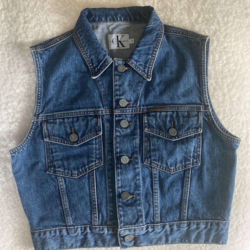 Calvin Klein Denim Vest Rare - Picture 10 of 10